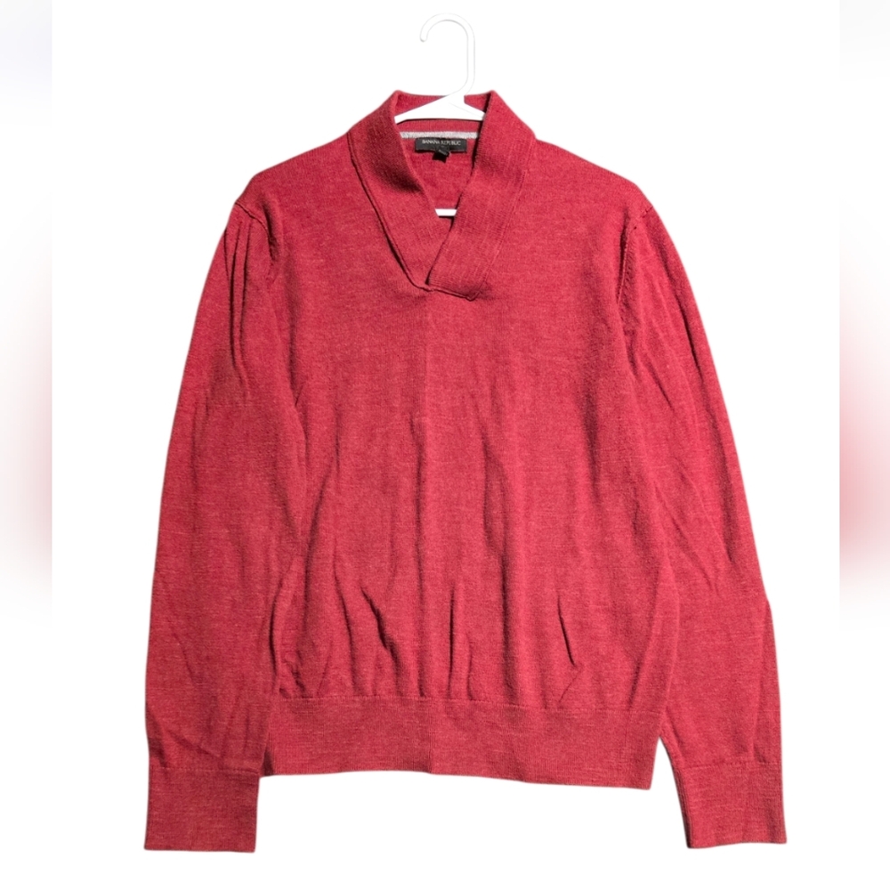 Banana Republic Red Shawl Collar Sweater